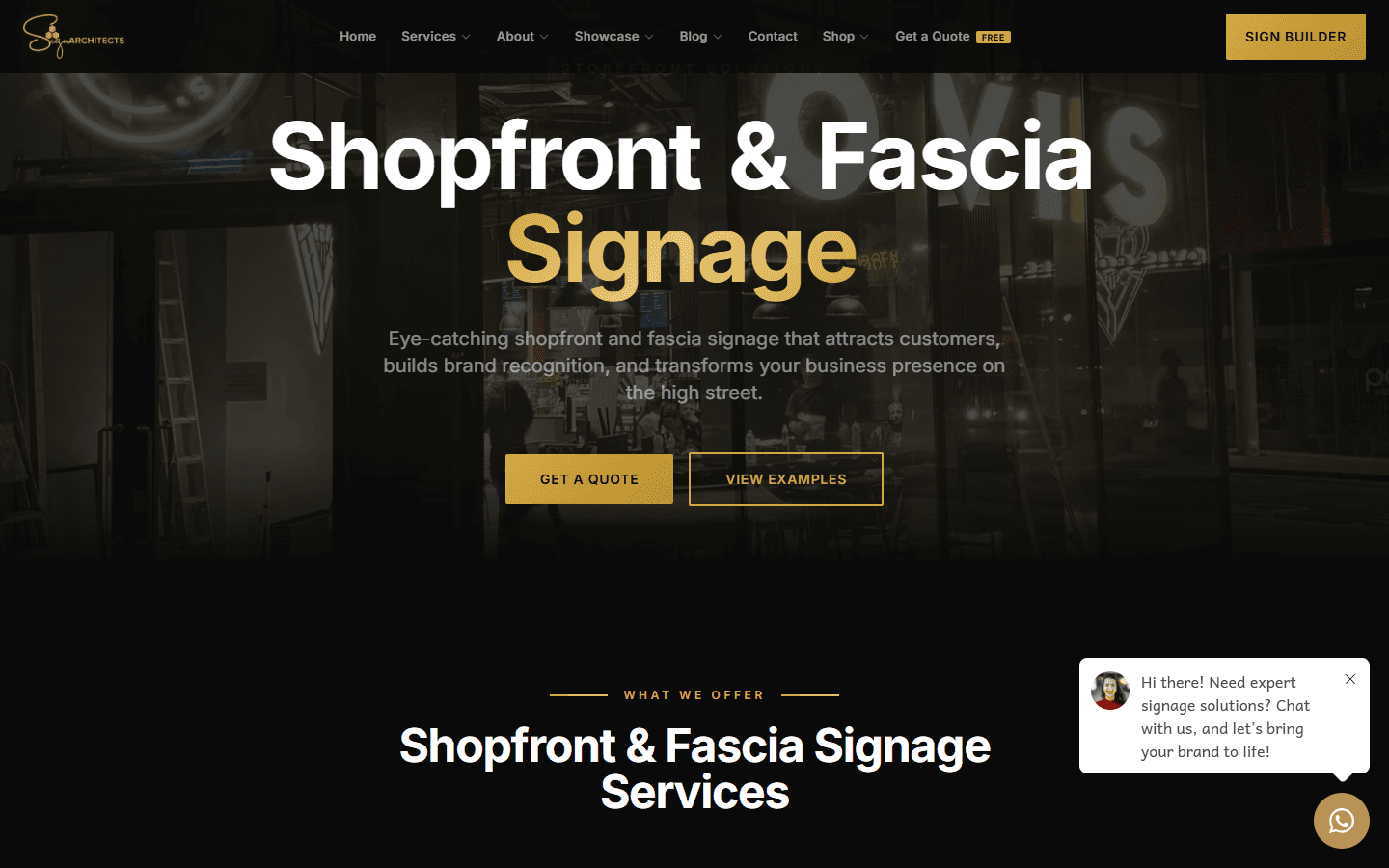 Sign Architects shopfront and fascia signage service page