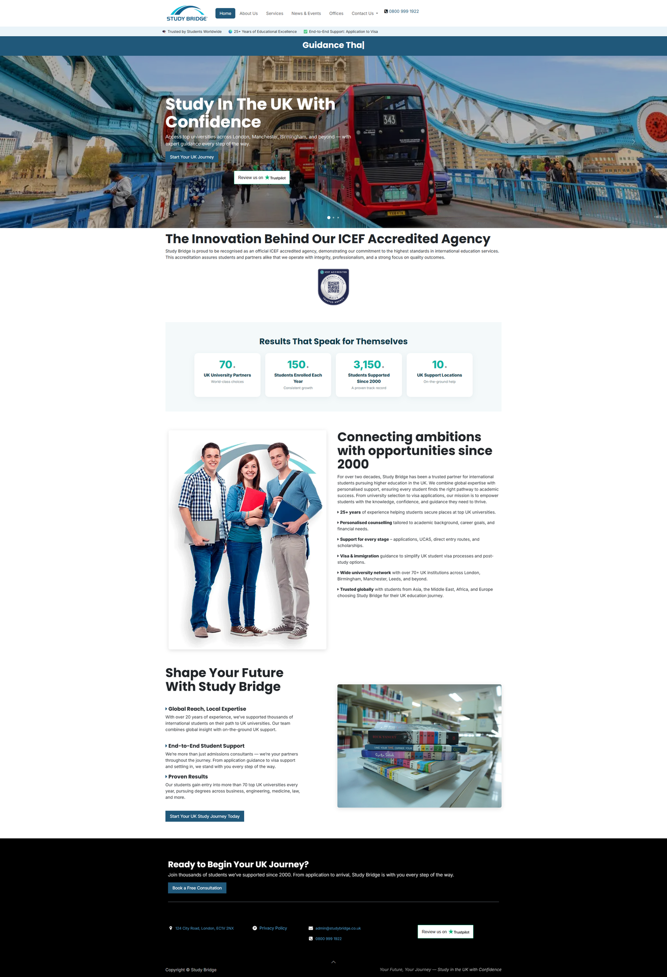 Study Bridge homepage preview